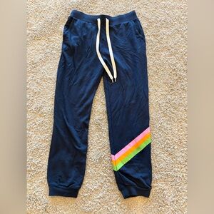 J. Crew Navy Joggers with Rainbow Stripe